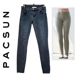 PACSUN Jegging Jeans Gray Stretch Distressed Staple Whimsigoth Grunge Women 25
